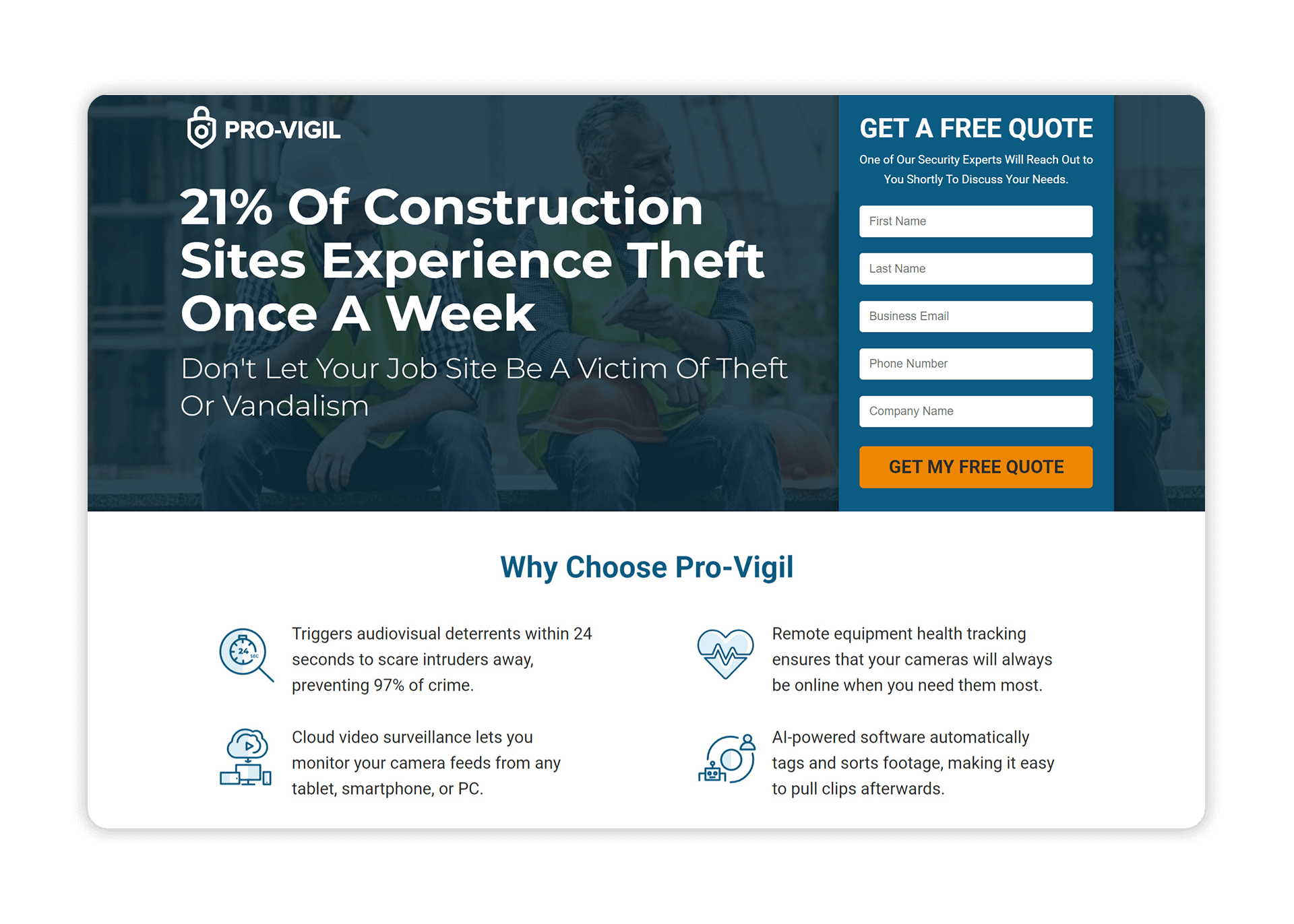 Construction Landing Pages