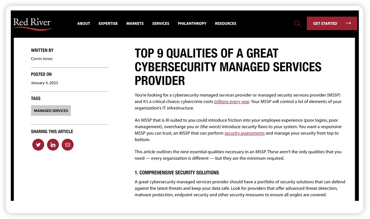 Cybersecurity Content Marketing and SEO