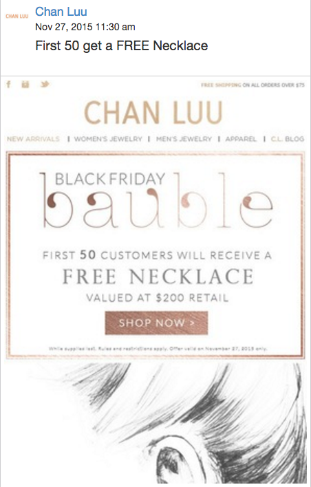 Holiday Email Marketing Example