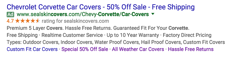 Improve Quality Score - Ad Extensions Star Rating