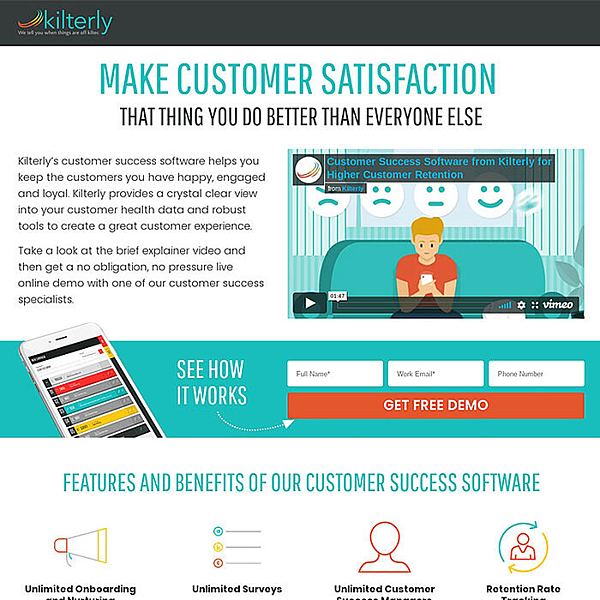 Kilterly — SaaS Landing Page Example