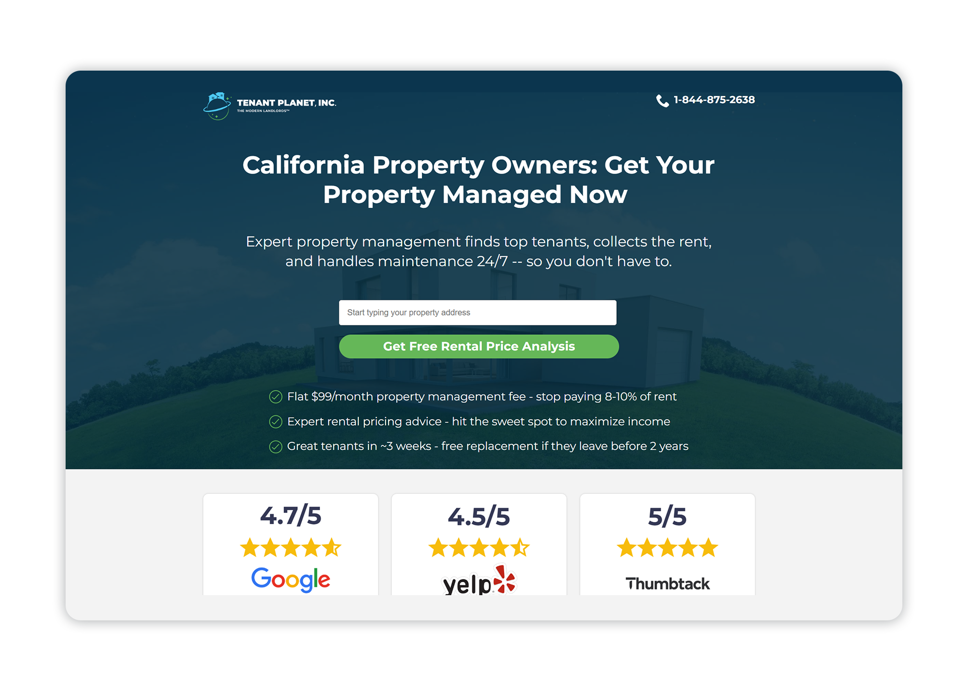 landing pages for property management