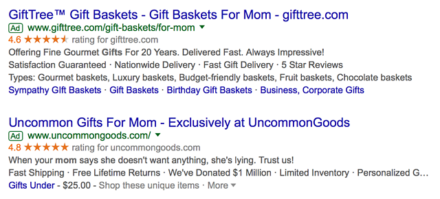 Seasonal AdWords campaigns