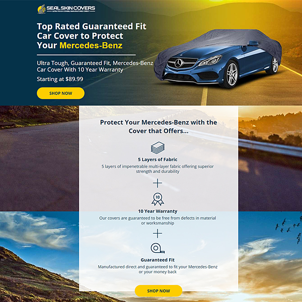 Seal Skin Covers — Ecommerce Landing Page Example
