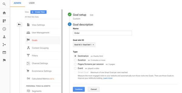 Set Up a Shopping Cart Funnel in Google Analytics